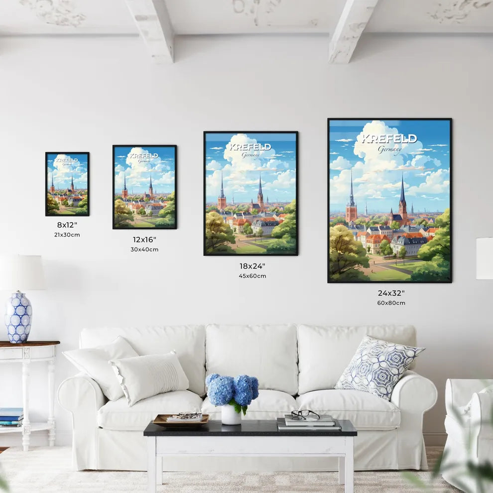 Krefeld Germany Skyline - A City With Trees And Buildings - Customizable Travel Gift Default Title