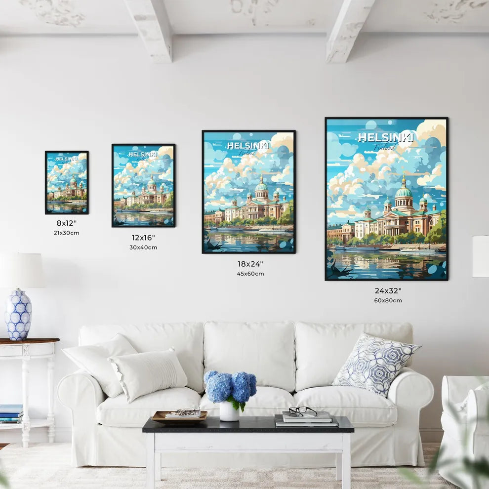 Helsinki Finland Skyline - A Building With A Domed Roof And A Body Of Water - Customizable Travel Gift Default Title
