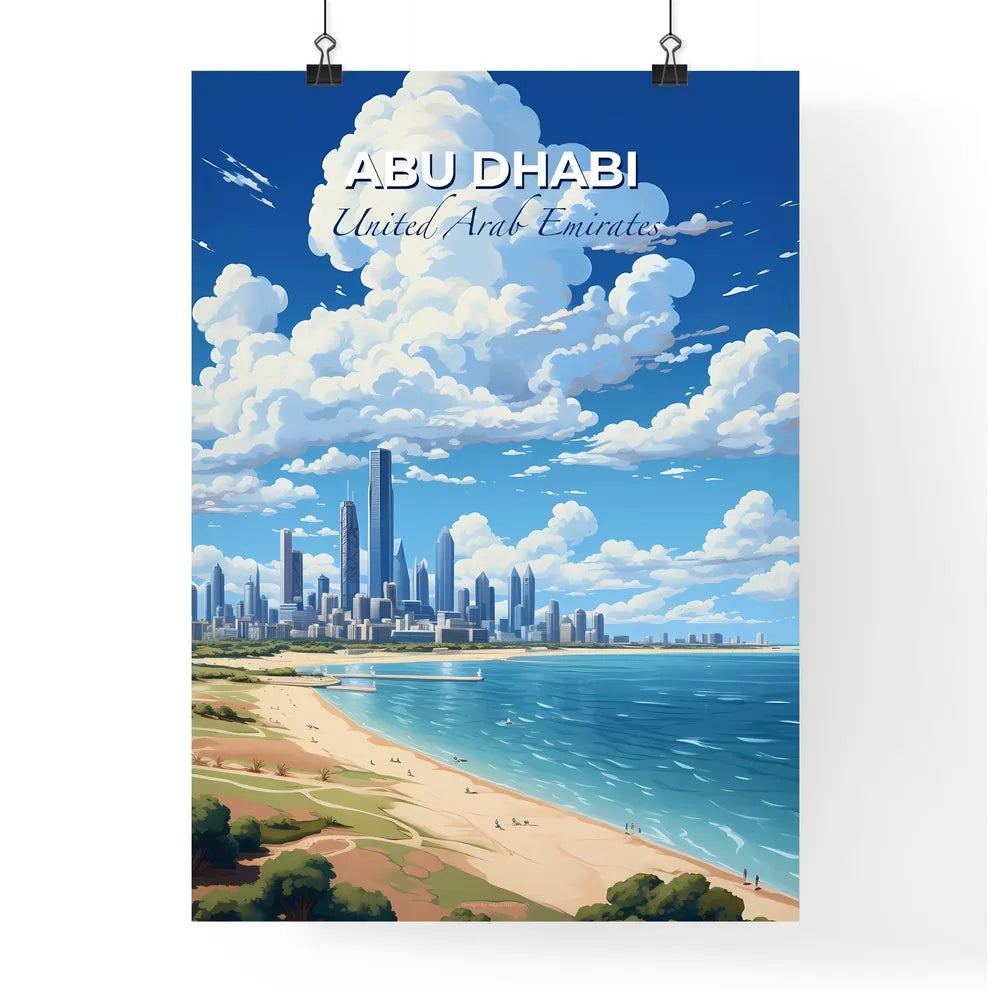 Abu Dhabi United Arab Emirates Skyline - A City On A Beach - Customizable Travel Gift Default Title