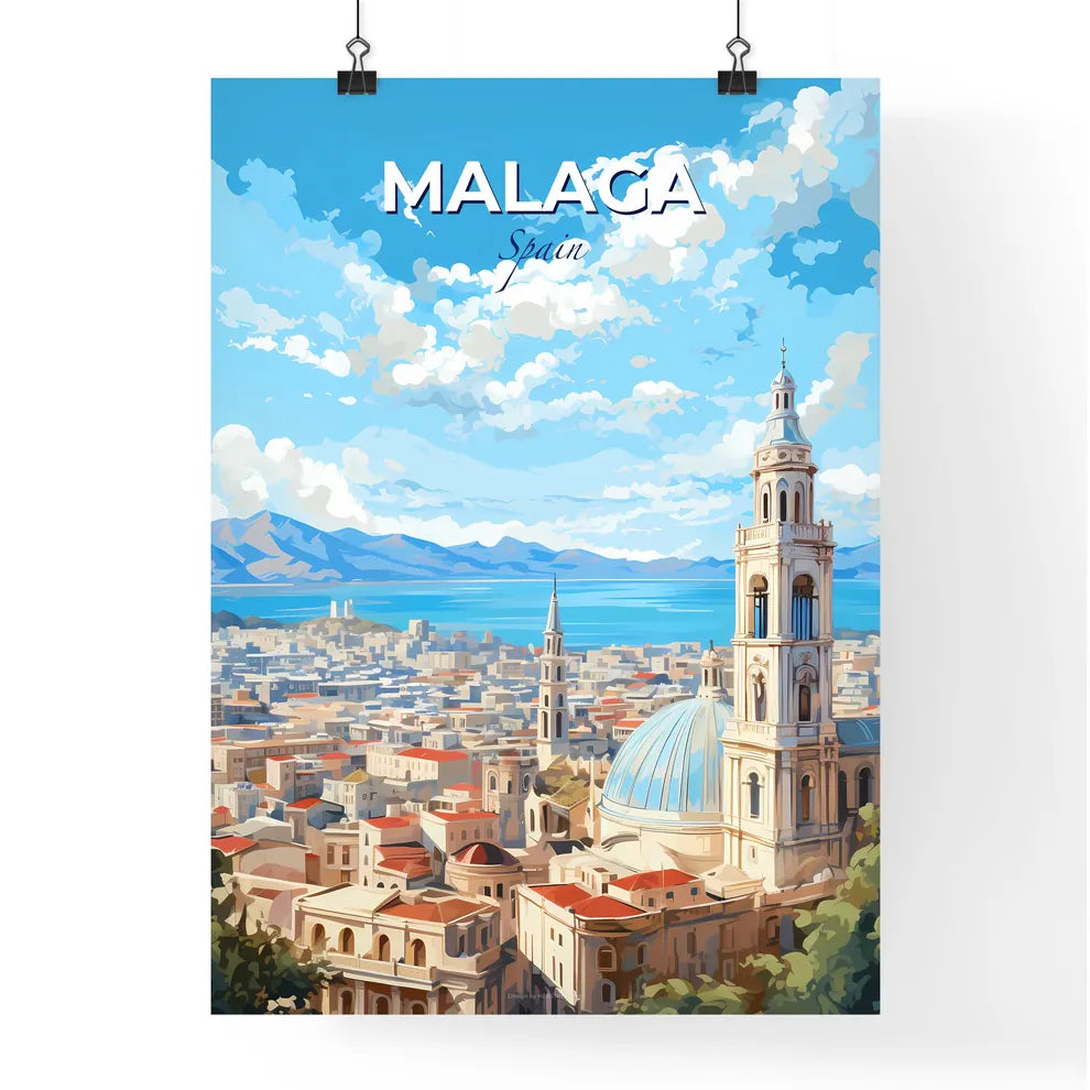 Mlaga Spain Skyline - A Large Building With A Dome And A Blue Roof - Customizable Travel Gift Default Title