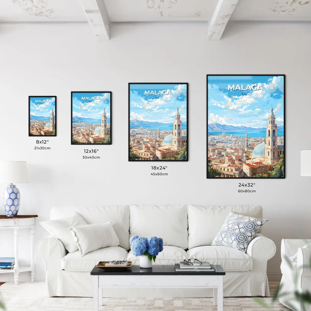 Mlaga Spain Skyline - A Large Building With A Dome And A Blue Roof - Customizable Travel Gift Default Title
