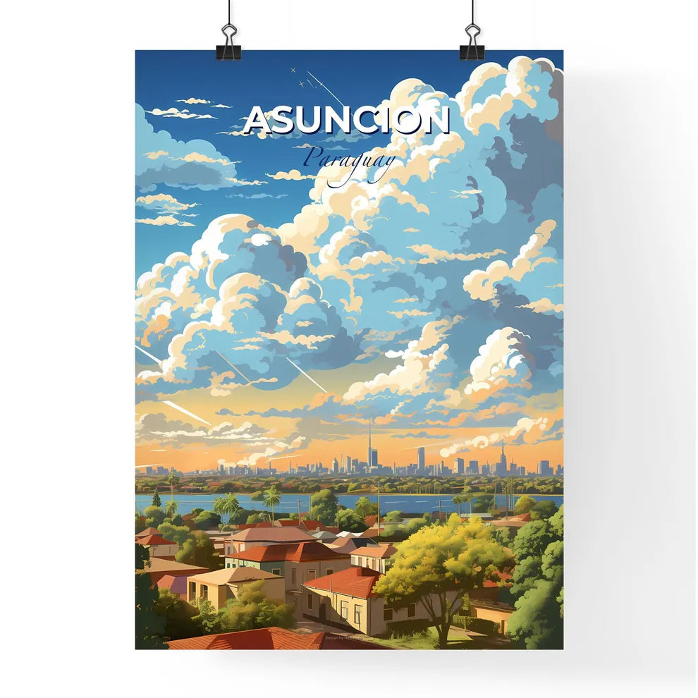 Asuncion Paraguay Skyline - A City Landscape With Clouds And Water - Customizable Travel Gift Default Title