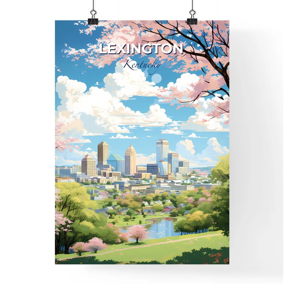 Lexington Kentucky Skyline - A Cityscape With Trees And A River - Customizable Travel Gift Default Title