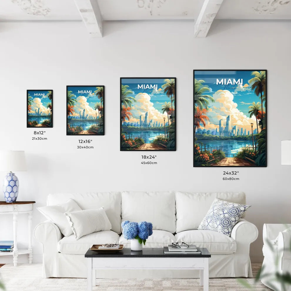 Miami Florida Skyline - A City Next To A Body Of Water - Customizable Travel Gift Default Title