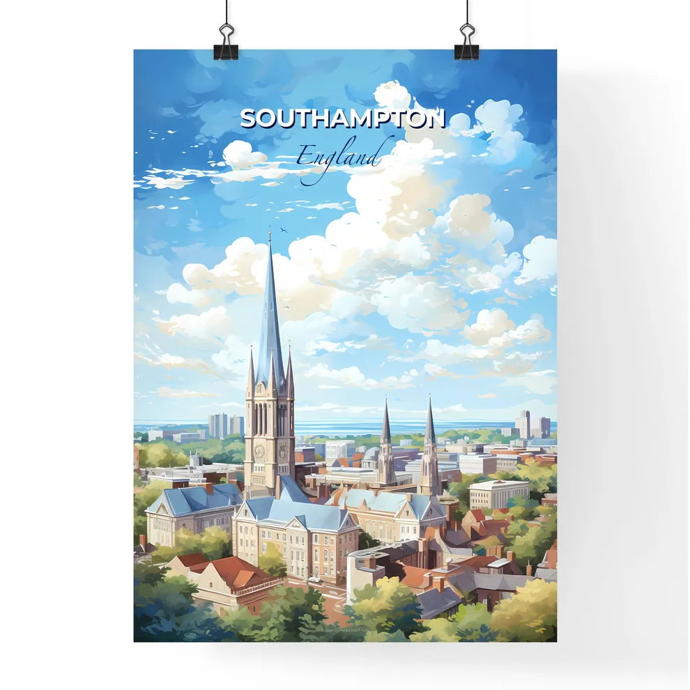 Southampton England Skyline - A City With A Tall Tower - Customizable Travel Gift Default Title