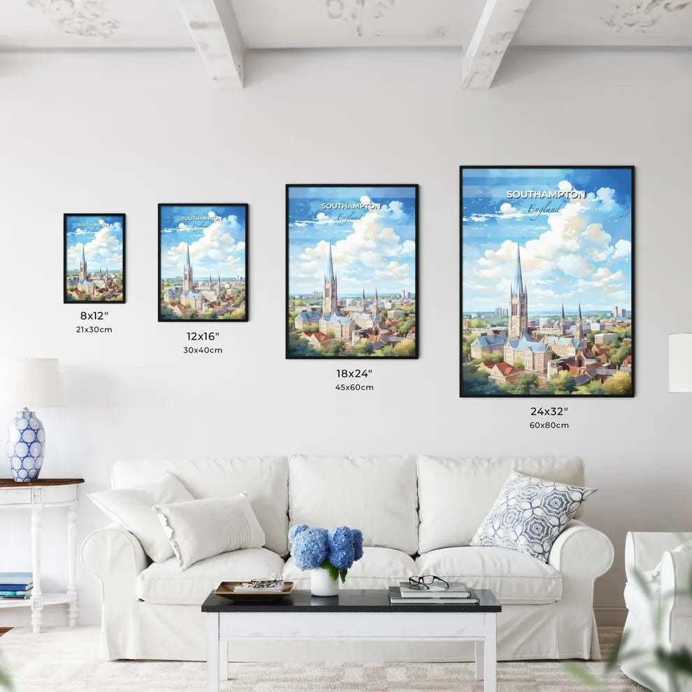 Southampton England Skyline - A City With A Tall Tower - Customizable Travel Gift Default Title