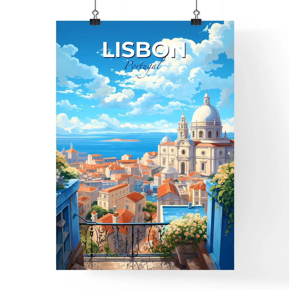 Lisbon Portugal Skyline - A Building With A Dome And A Dome On Top Of A City - Customizable Travel Gift Default Title