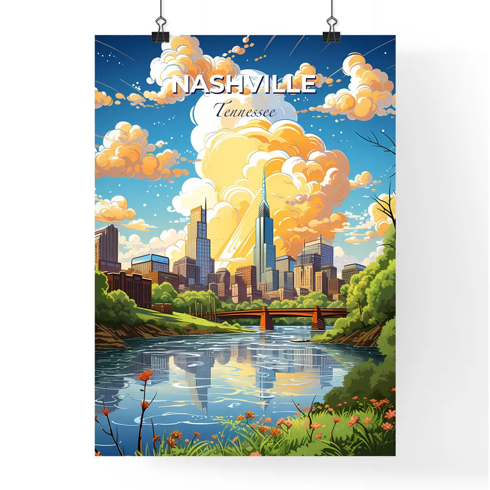 Nashville Tennessee Skyline - A City Landscape With A River And Trees - Customizable Travel Gift Default Title