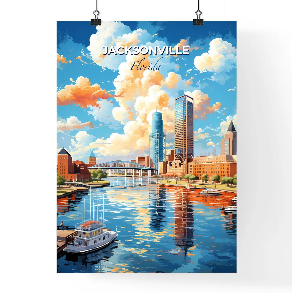 Jacksonville Florida Skyline - A City With A River And A Bridge - Customizable Travel Gift Default Title