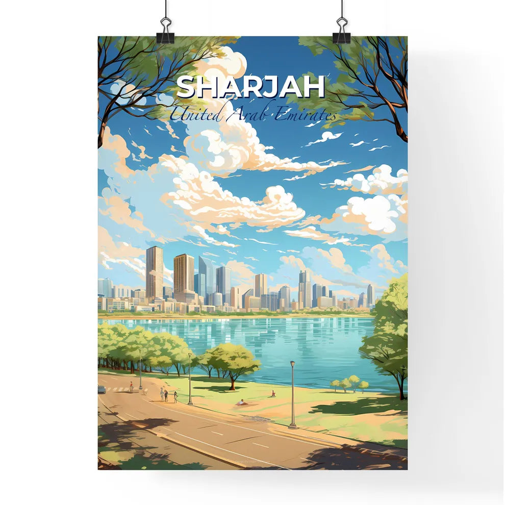 Sharjah United Arab Emirates Skyline - A City By A Lake - Customizable Travel Gift Default Title