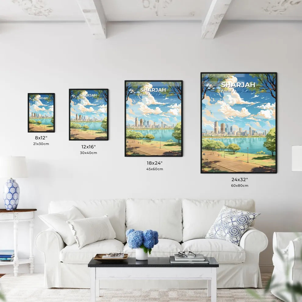 Sharjah United Arab Emirates Skyline - A City By A Lake - Customizable Travel Gift Default Title