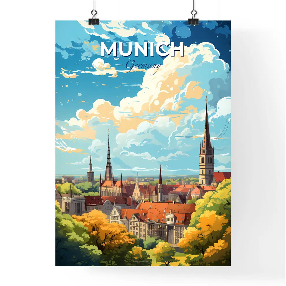 Münster Germany Skyline - A City With Towers And Trees - Customizable Travel Gift Default Title
