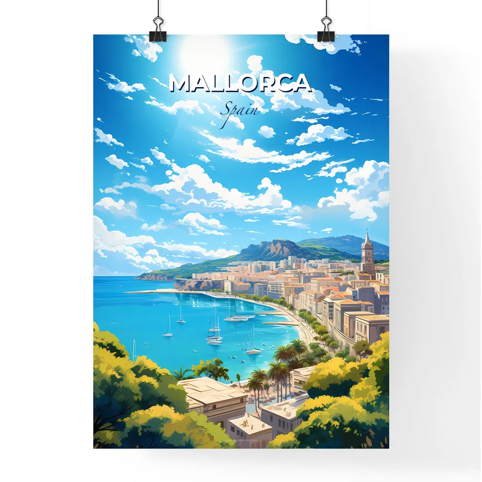 Mallorca Spain Skyline - A City Next To A Body Of Water - Customizable Travel Gift Default Title