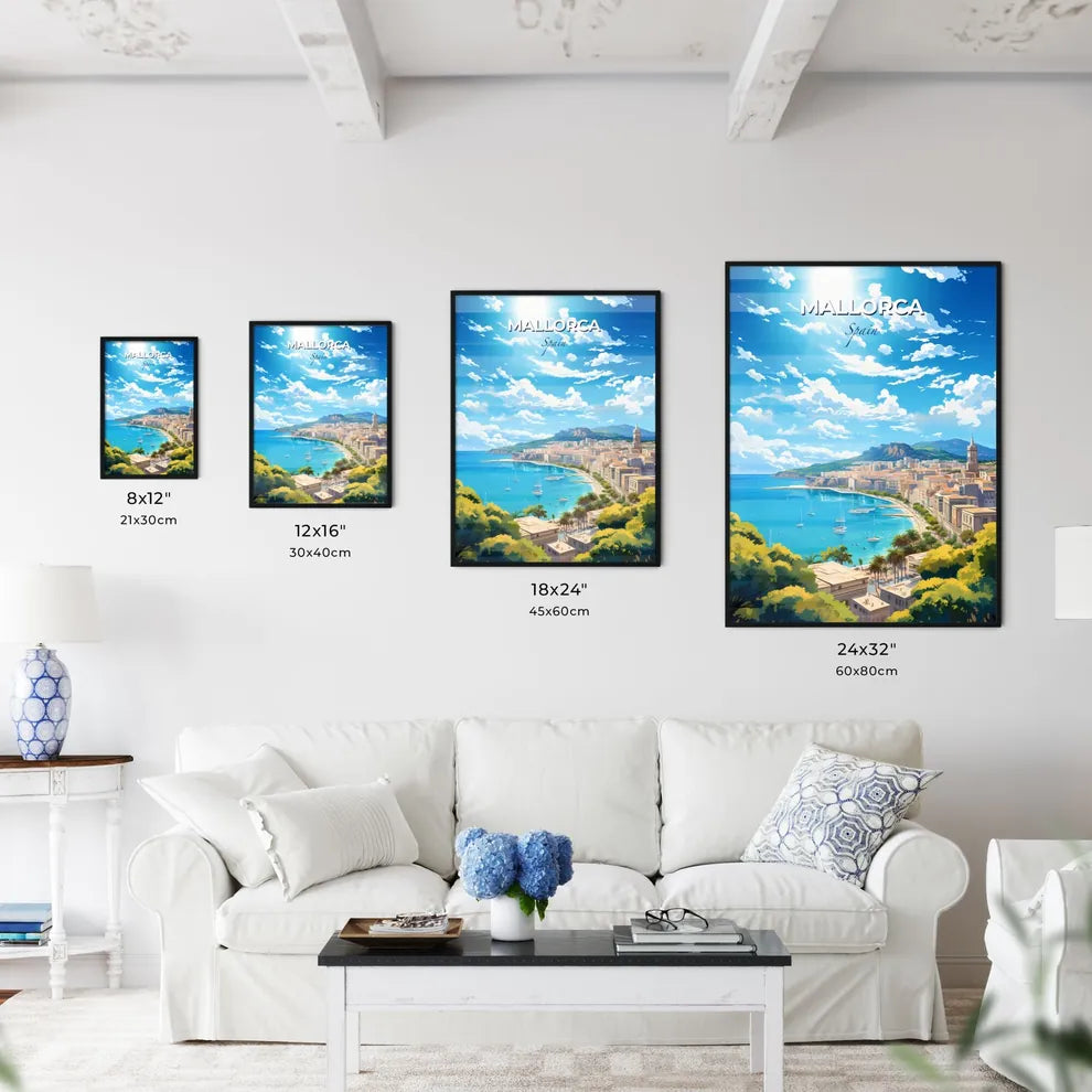 Mallorca Spain Skyline - A City Next To A Body Of Water - Customizable Travel Gift Default Title