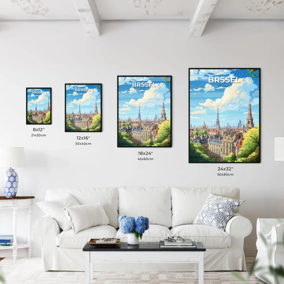 Brssel Belgium Skyline - A City With Many Buildings And Trees - Customizable Travel Gift Default Title