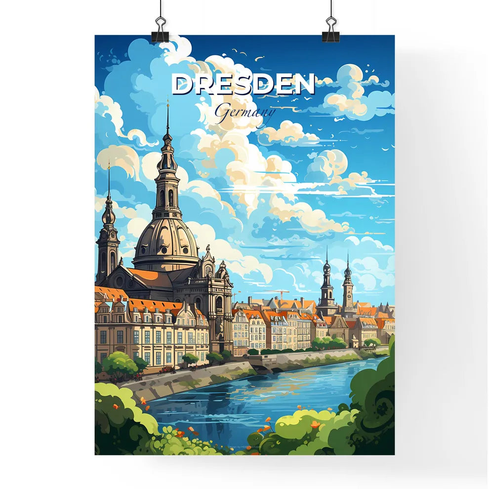 Dresden Germany Skyline - A City With A River And A Building - Customizable Travel Gift Default Title