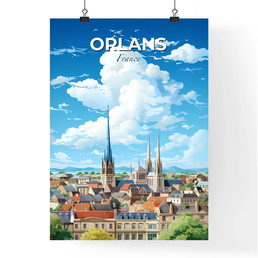 Orlans France Skyline - A City With A Tall Spire And A Tower - Customizable Travel Gift Default Title