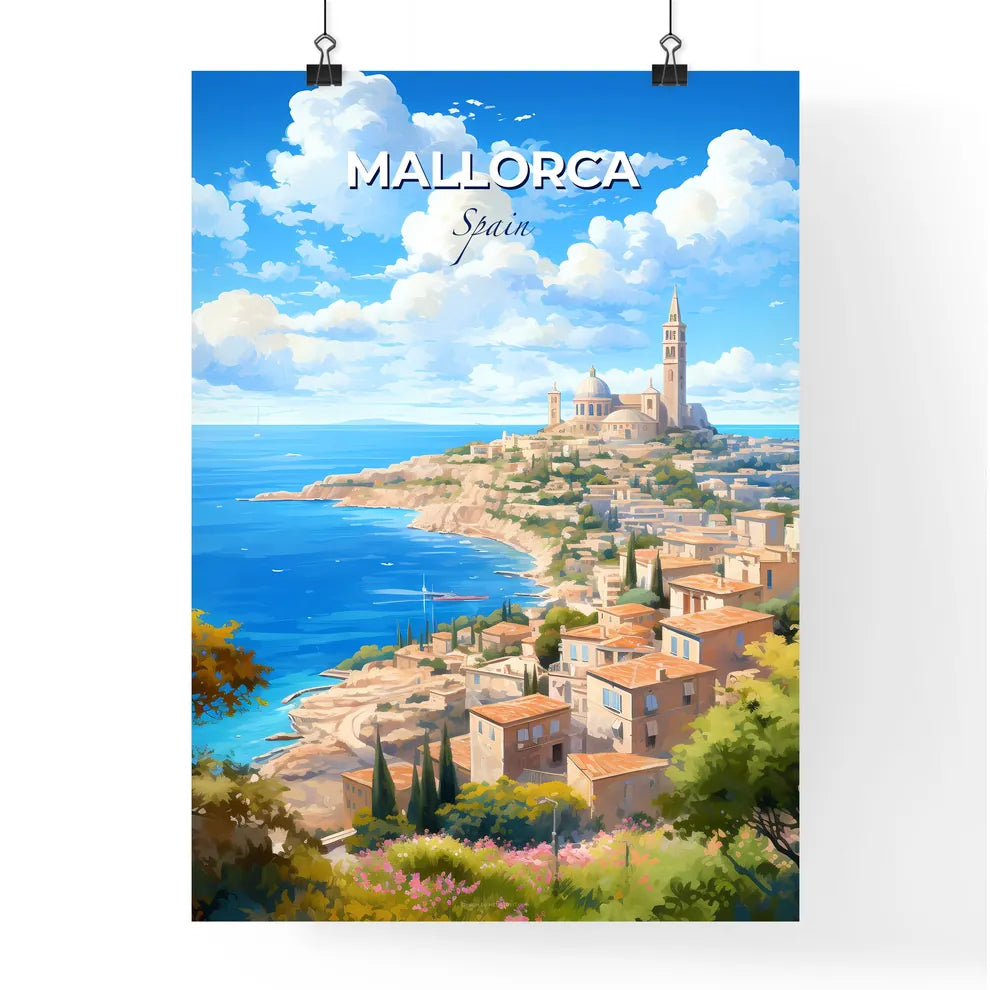 Mallorca Spain Skyline - A City On A Hill By The Ocean - Customizable Travel Gift Default Title