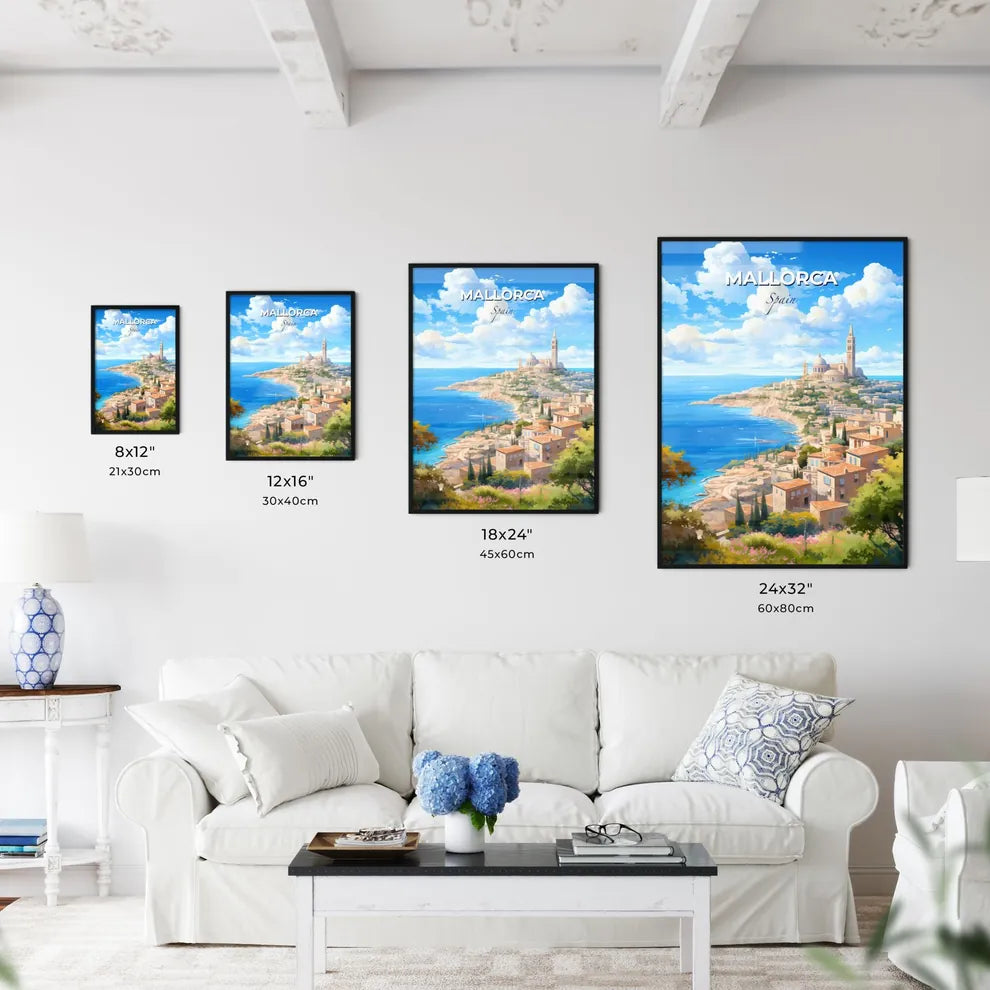 Mallorca Spain Skyline - A City On A Hill By The Ocean - Customizable Travel Gift Default Title