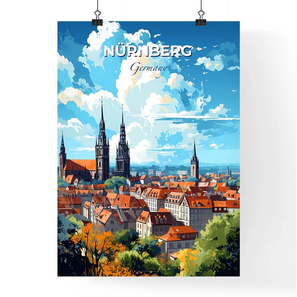 Nurnberg Germany Skyline - A City With Many Towers And Trees - Customizable Travel Gift Default Title