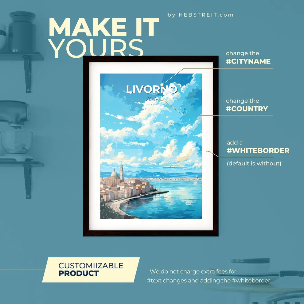 Livorno Italy Skyline - A City Next To A Body Of Water - Customizable Travel Gift Default Title