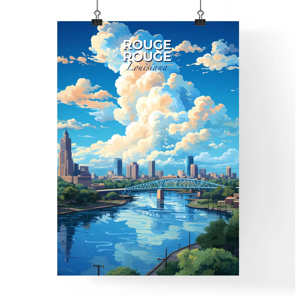 Baton Rouge Louisiana Skyline - A River With Poster