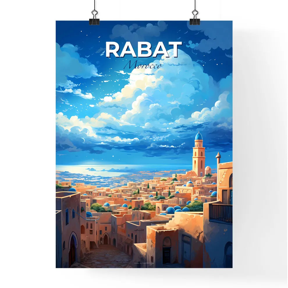Rabat Morocco Skyline - A City With Buildings And A Tower - Customizable Travel Gift Default Title