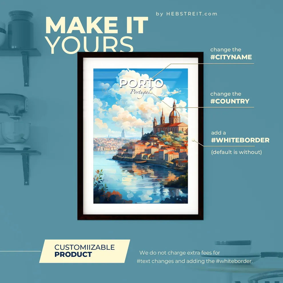 Porto Portugal Skyline - A City By The Water - Customizable Travel Gift Default Title