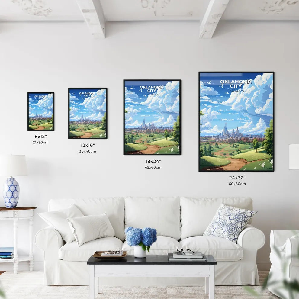 Oklahoma City Oklahoma Skyline - A Landscape Of A City With Trees And A Blue Sky - Customizable Travel Gift Default Title