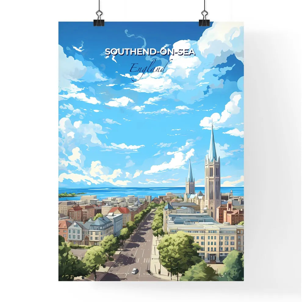 Southend-on-Sea England Skyline - A City With A Road And A Church - Customizable Travel Gift Default Title