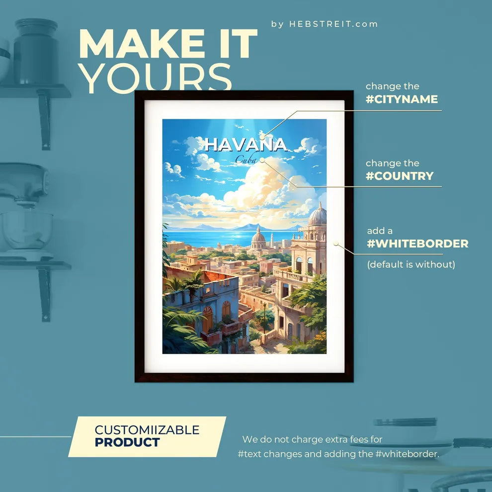 Havana Cuba Skyline - A City With Trees And Buildings - Customizable Travel Gift Default Title