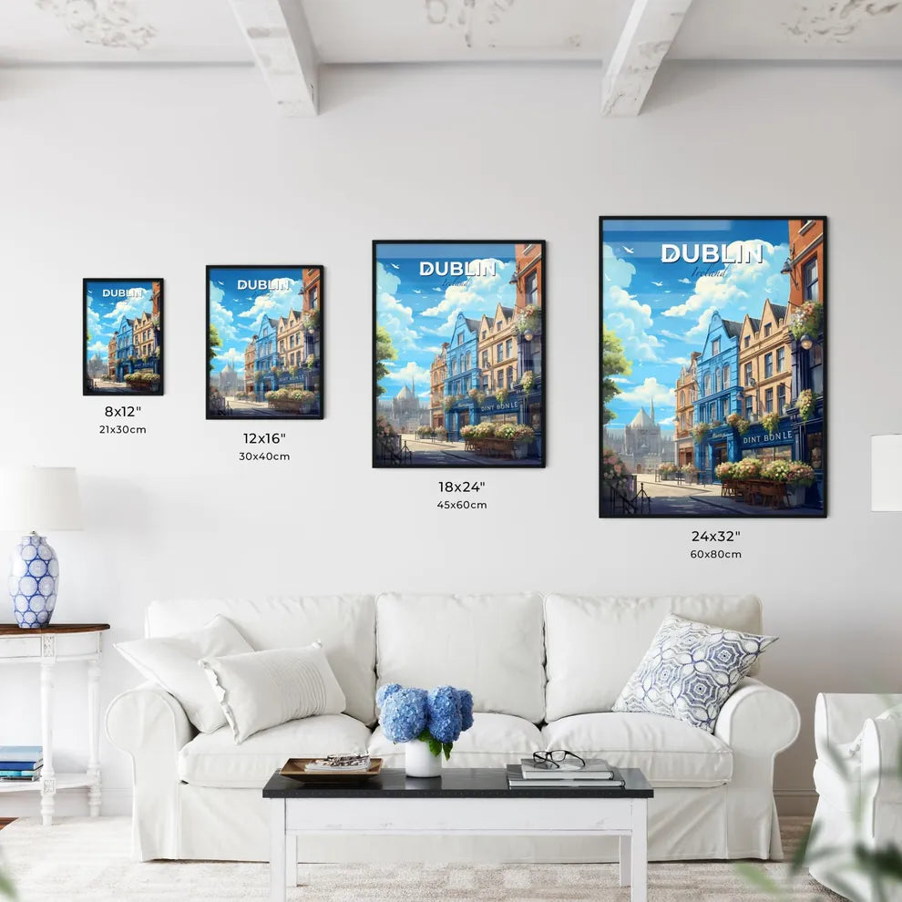 Dublin Ireland Skyline - A Colorful Buildings With Flowers And Trees - Customizable Travel Gift Default Title