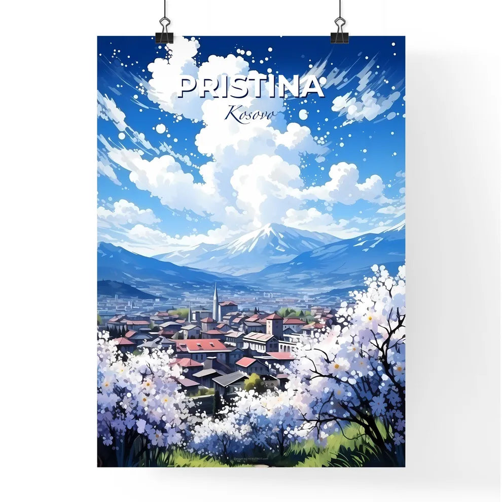 Pristina Kosovo Skyline - A City With A Mountain In The Background - Customizable Travel Gift Default Title