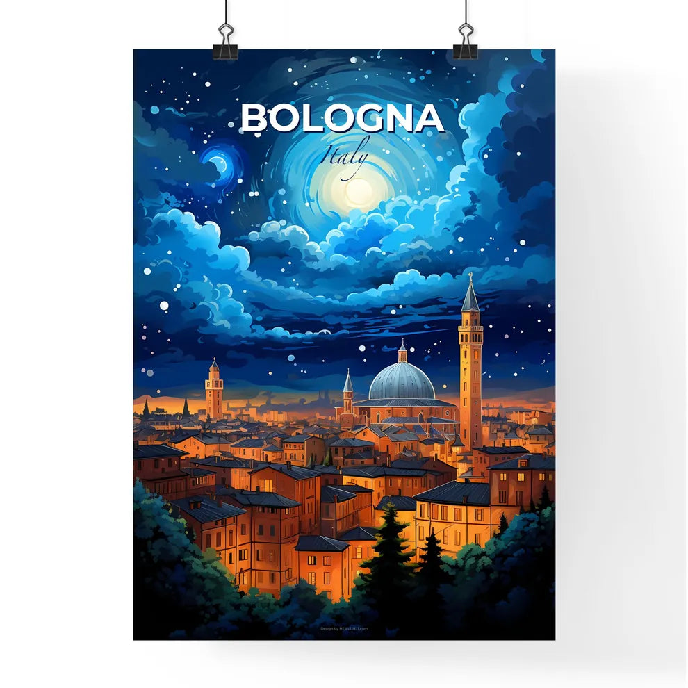 Bologna Italy Skyline - A City With Towers And A Dome In The Middle - Customizable Travel Gift Default Title