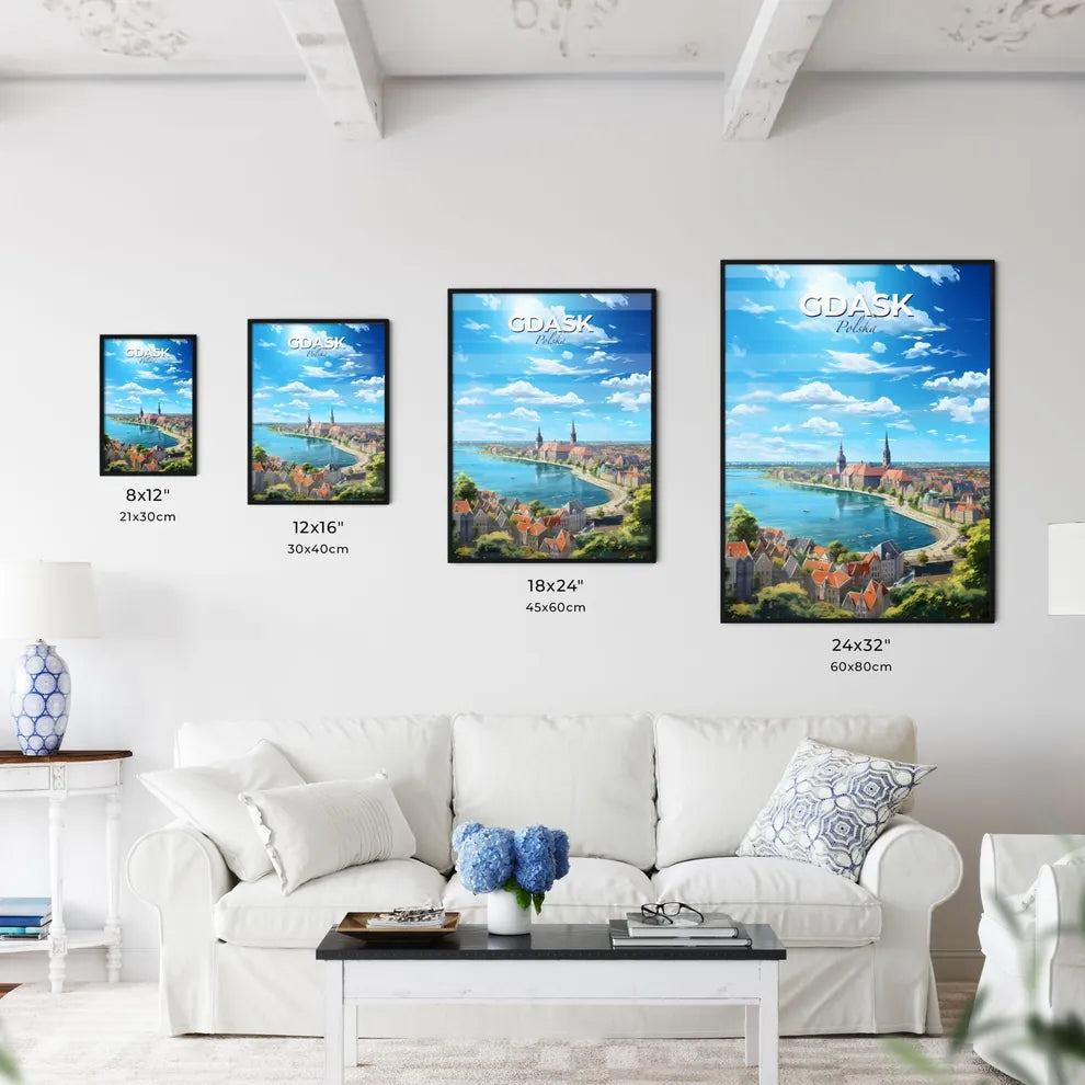 Gdask Polska Skyline - A City Next To A River - Customizable Travel Gift Default Title