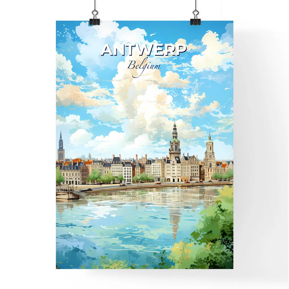 Antwerp Belgium Skyline - A Water Next To A City - Customizable Travel Gift Default Title