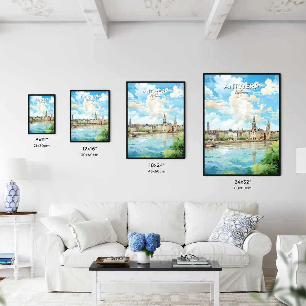 Antwerp Belgium Skyline - A Water Next To A City - Customizable Travel Gift Default Title