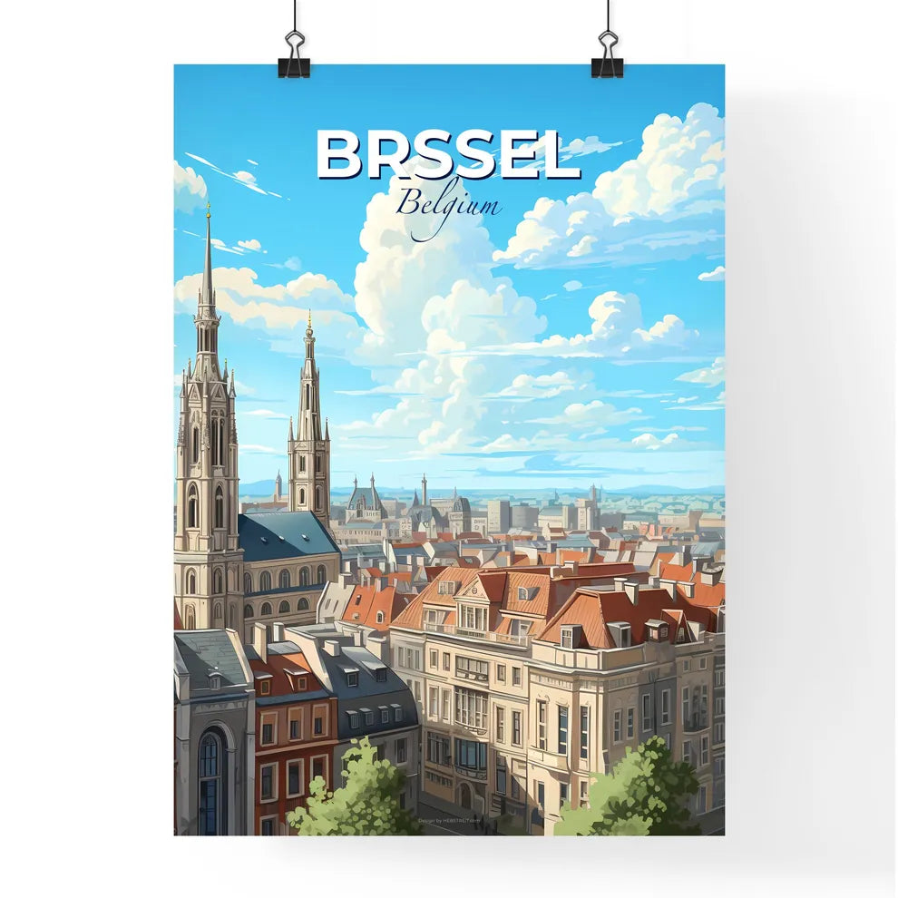 Brssel Belgium Skyline - A City With Many Buildings And A Blue Sky - Customizable Travel Gift Default Title