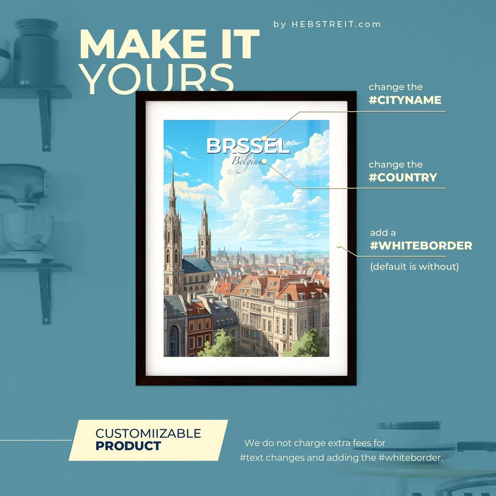 Brssel Belgium Skyline - A City With Many Buildings And A Blue Sky - Customizable Travel Gift Default Title