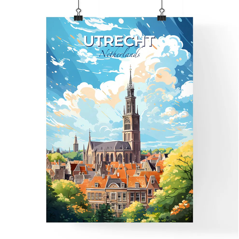 Utrecht Netherlands Skyline - A Church In A City - Customizable Travel Gift Default Title