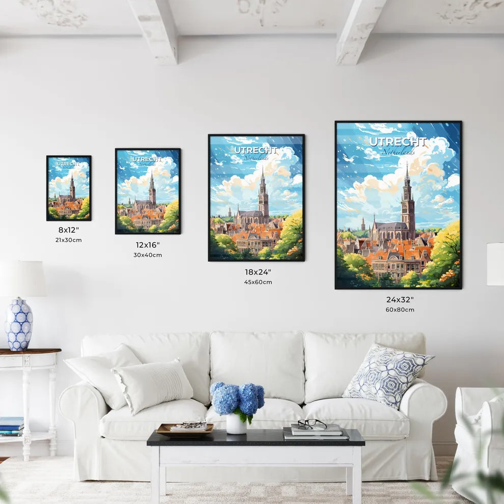 Utrecht Netherlands Skyline - A Church In A City - Customizable Travel Gift Default Title