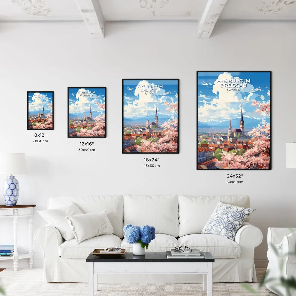 Freiburg im Breisgau Germany Skyline - A City With A Church And Trees - Customizable Travel Gift Default Title