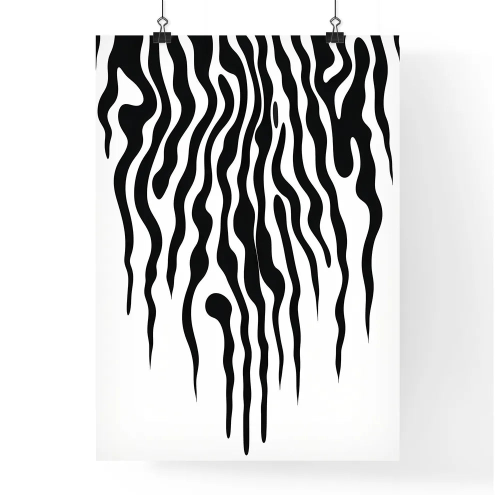 A Poster of linocut line art of a zebras str Poster