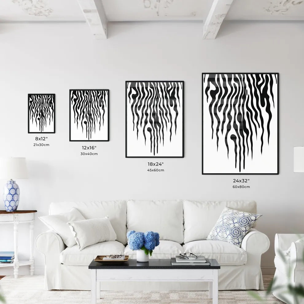 A Poster of linocut line art of a zebras str - Kitchen Hangings