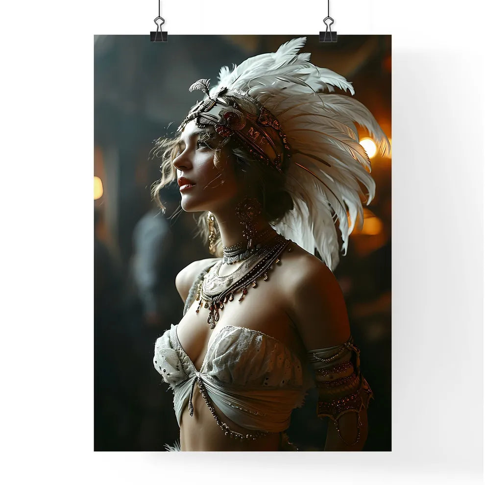 A Poster of a woman with feathers - A Woman  Poster