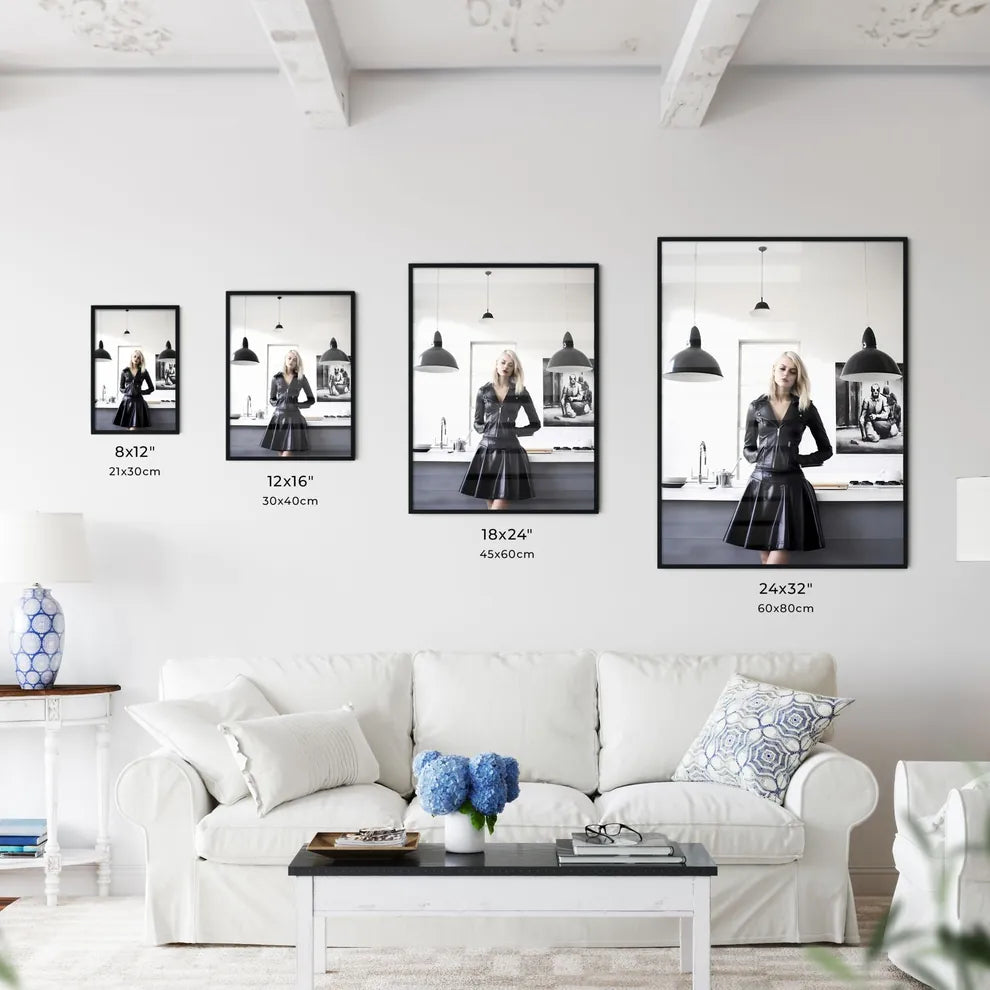A Poster of leather goddess in a tres chic k - Kitchen Hangings