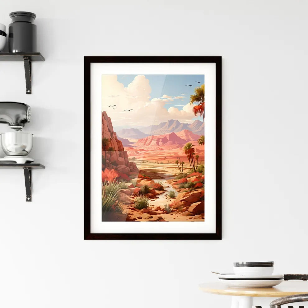 A Poster of Red Rock California - A Landscap Framed Print