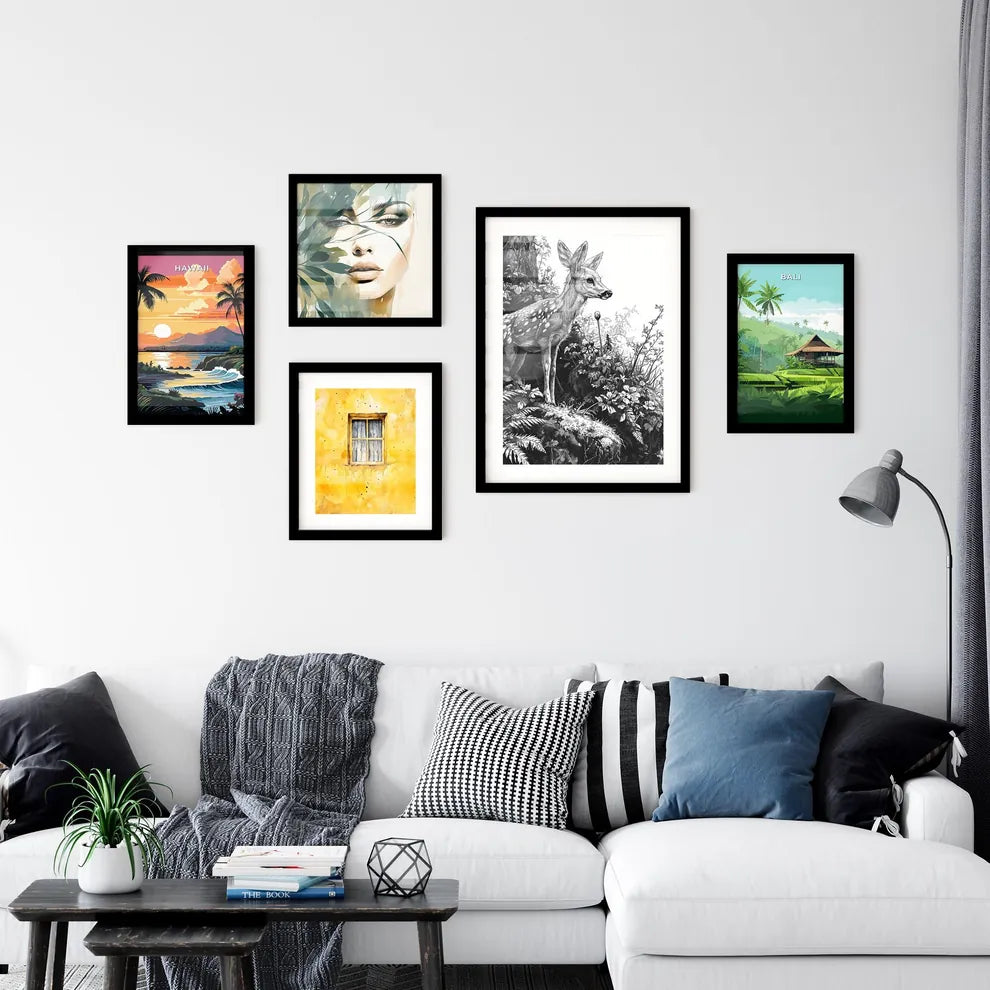 A Poster of deer in the woods  Art Print