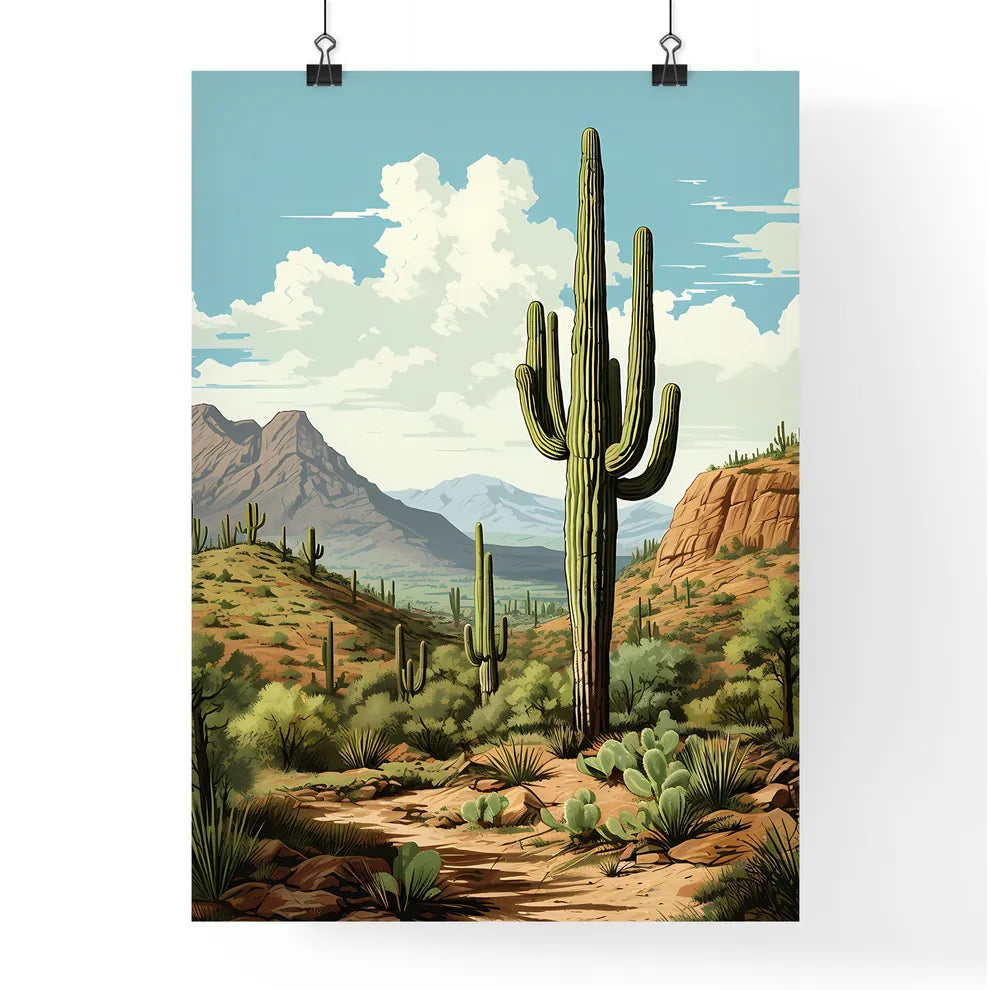 A Poster of Saguaro National Park - A Cactus Poster