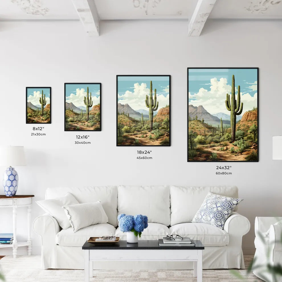 A Poster of Saguaro National Park - A Cactus - Kitchen Hangings
